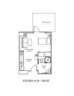 Apartment Studio: 380 sf floorplan image