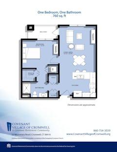 Expansion Floorplan for 1BR / 1Bath floorplan image