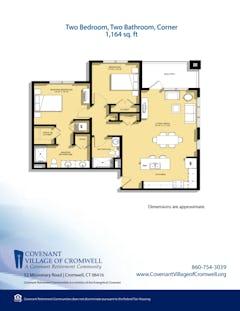 Expansion Floorplan for 2BR / 2Bath Corner floorplan image