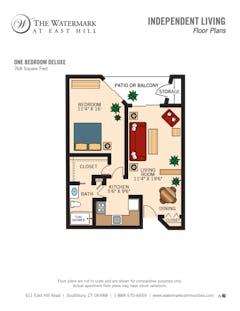 One Bedroom Deluxe floorplan image
