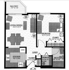 The Traditional Apartment floorplan image