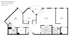 The Notch Hills Apartment with Den floorplan image