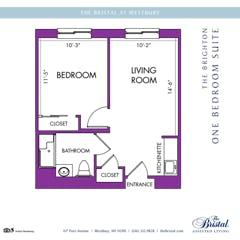 The Brighton - One Bedroom Suite floorplan image