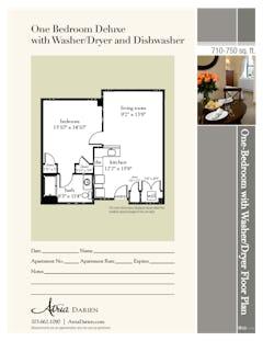 One Bedroom Deluxe with Washer/Dryer and Dishwasher floorplan image