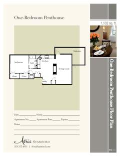 One Bedroom Penthouse floorplan image