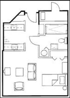 1 Bedroom floorplan image