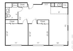 The One Bedroom with Den floorplan image