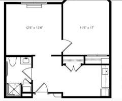 The One Bedroom floorplan image