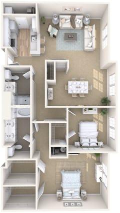The Two Bedroom - Large (Sample A) floorplan image