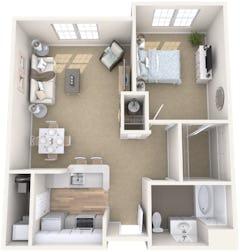The One Bedroom Sample B floorplan image