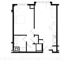 The One-Bedroom Apartment floorplan image