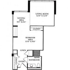 The Alcove Studio Suite floorplan image