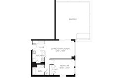 1Bedroom-Unit N with 1Bath floorplan image