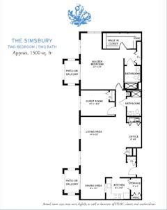 The Simsbury floorplan image