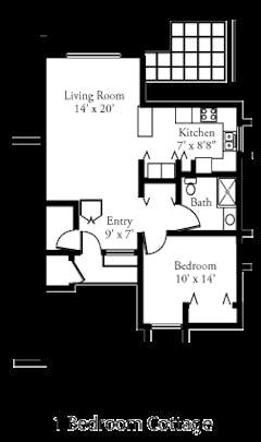 The One-Bedroom Cottage floorplan image