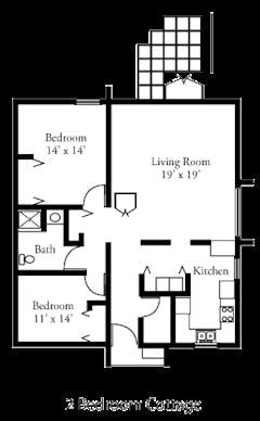 The Two - Bedroom Cottage floorplan image