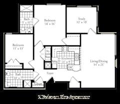 The Two-Bedroom Plus Apartment floorplan image