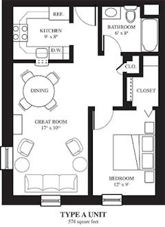 THE TYPE A UNIT at Fellowship Manor floorplan image