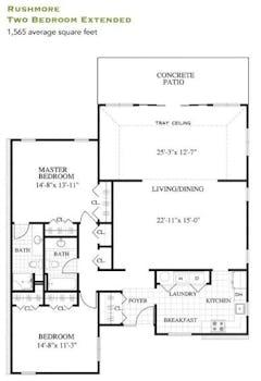 Two Bedrooms with One Bat floorplan image