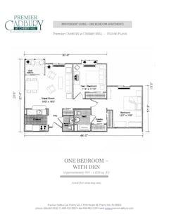Two Bedrooms with One Bath floorplan image