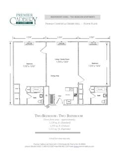 Two bedrooms with Two Bath floorplan image