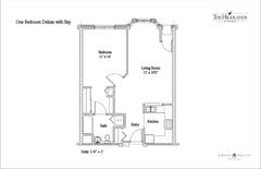 1BR 1B Deluxe with Bay floorplan image