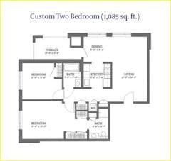 Custom 2BR 2B floorplan image