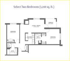 Select 2BR 2B floorplan image