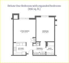 Deluxe 1BR 1B Expanded floorplan image
