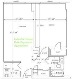 The Isabella House 1BR floorplan image