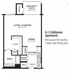 A-1 Clubhouse Apartment floorplan image
