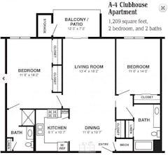 A-4 Clubhouse Apartment floorplan image