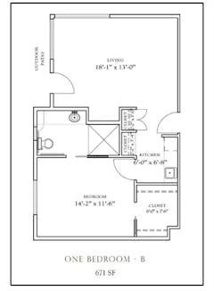 The One Bedroom - B floorplan image