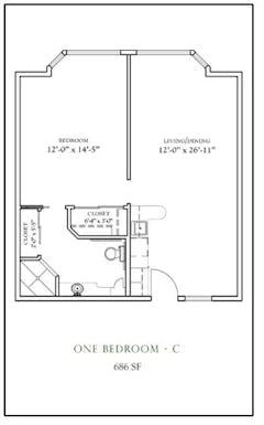 The One Bedroom - C floorplan image