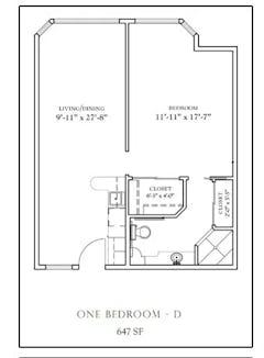The One Bedroom - D floorplan image