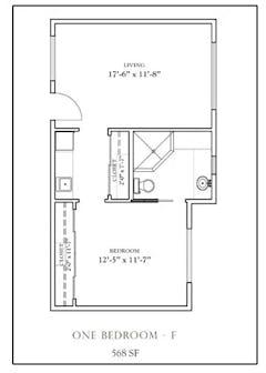The One Bedroom - F floorplan image
