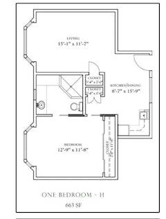 The One Bedroom - H floorplan image