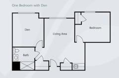 The One Bedroom with Den floorplan image