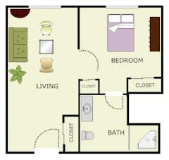 The One Bedroom Apartment floorplan image