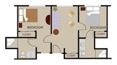 The Two Bedroom Apartment at Wyndham Residence floorplan image
