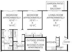 The Standard Two Bedroom Apartments floorplan image