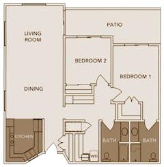 The Plan 1 at South Apartments floorplan image