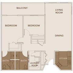 The Plan 4 at South Apartments floorplan image