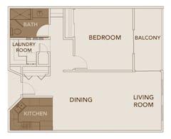 The Plan 5 at South Apartments floorplan image