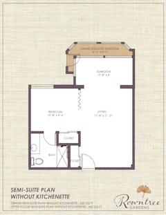 Studio with 1 Bath  floorplan image