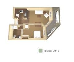 1BR 1B Unit C floorplan image