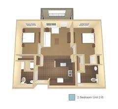 2BR 2B Unit 2B floorplan image