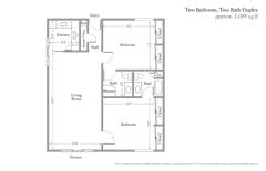 Two Bedroom, Two Bath Duplex floorplan image