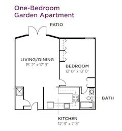 One-Bedroom Garden floorplan image
