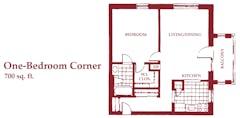 The One-Bedroom Corner floorplan image